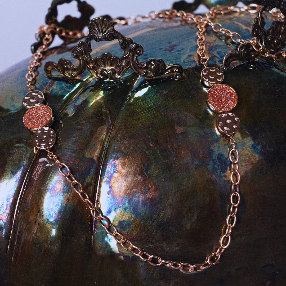 Collana sottile in oro rosa galvanizzato