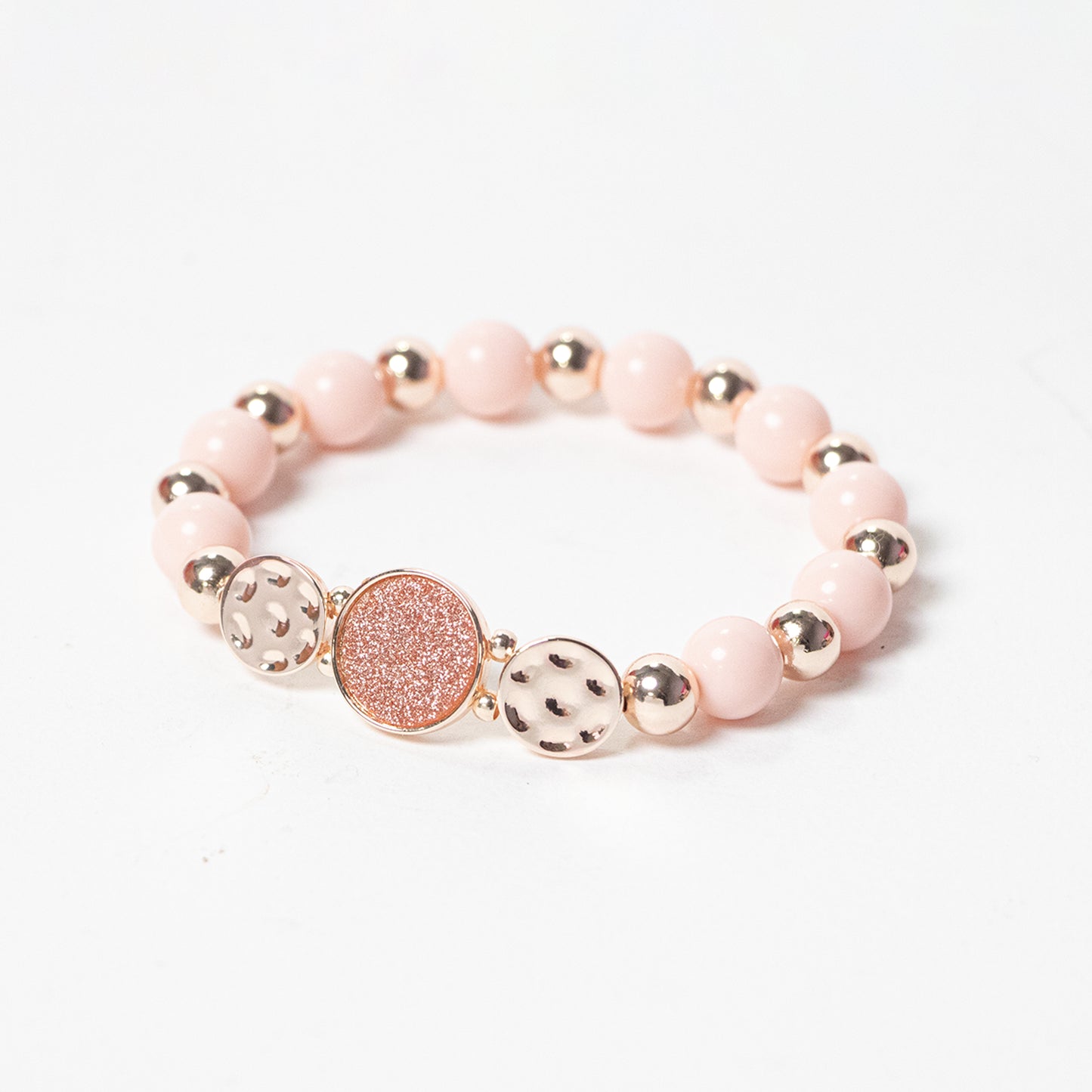 Bracciale in oro rosa galvanizzato con perle