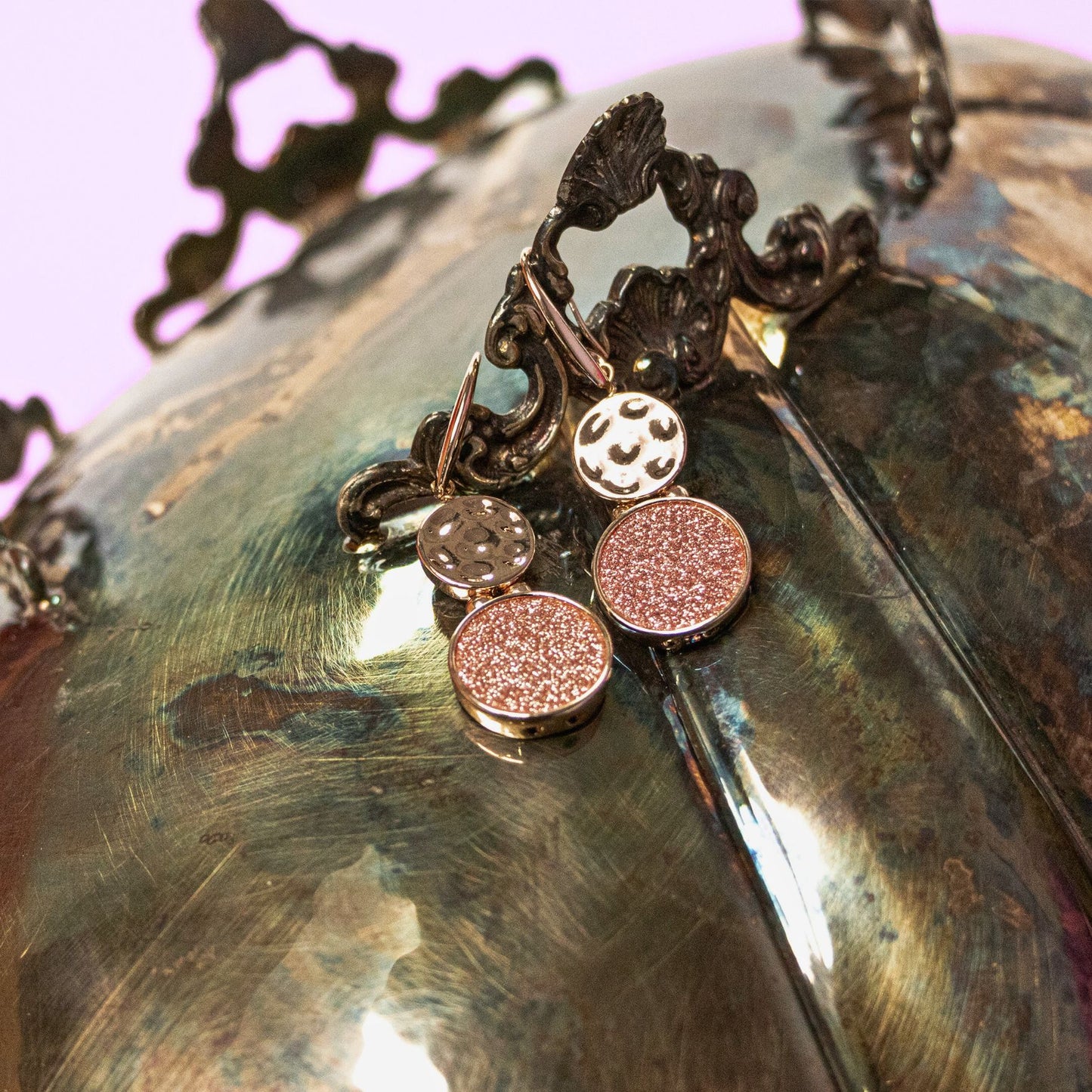 Orecchini oro rosa galvanizzato